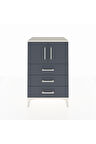 Hyperion Komodin Tek Raflı 3 Çekmeceli 2 Kapaklı 60x44x96 Aytaşı-Antrasit