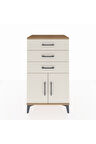Hyperion Komodin Tek Raflı 3 Çekmeceli 2 Kapaklı 60x44x106 Çam-Aytaşı