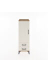 Hyperion Dolap Tek Raflı 2 Çekmeceli Tek Askılı 44x44x134 Çam-Aytaşı