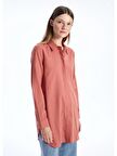 Düz Uzun Kollu Kadın Gömlek Tunik
