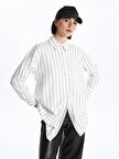 Çizgili Oversize Kadın Gömlek Tunik