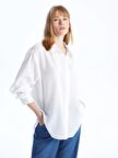 Düz Uzun Kollu Oversize Kadın Gömlek