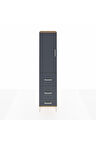 Hyperion Dolap Tek Raflı 3 Çekmeceli Tek Askılı 44x44x195 Çam-Antrasit