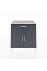 Kronos Şifonyer 2 Raflı Tek Çekmeceli 2 Kapaklı 88x59x96 Aytaşı-Antrasit