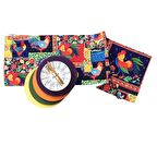 Düz 32 cm Yuvarlak Çok Renkli Yıkanabilir Runner Amerikan Servis Takımı 4 Kişilik