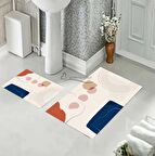 Geometrik Desen Banyo Paspası, Renkli Paspas Takımı, Kaymaz Taban Banyo Paspası, Klozet Takımı, Yıkanabilir Klozet Takımı, Dekoratif Banyo Paspası,