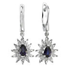 0.10 Karat Safir Taşlı Pırlanta Fantezi Küpe