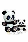 Peluş Panda Ayı 25 Cm Ve Çocuk Yavru Panda 15 Cm Set Oyuncak