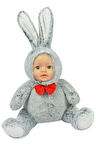 Halley Sevimli Gerçek Bebek Yüzlü Gri Tavşan 30 Cm
