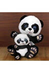Sevimli Panda 28 Cm Ve Afacan Panda 15 Cm Peluş - Hediye Seti