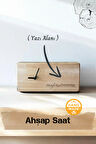 Asaf Atelier El Yapımı | Hediyelik | Kişiselleştirilebilir Ahşap Masa Saati | 20 X 10 Cm