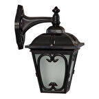 Şanlı Teras Balkon Bahçe Duvar Lambası - Siyah Aplik - Bahçe Sarkıt Aydınlatma Boy 33 cm