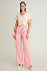 Kadın Pembe Yüksek Bel Palazzo Pantolon