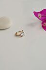 Zirkon Gold ince Sıkıştırmalı kıkırdak küpesi Earcuff