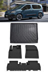 Sahler Fiat Doblo 2023 ve Sonrası 4.5D Paspas ve 3D Rizline Seperatörlü Bagaj Havuzu Set