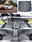 Sahler  Volkswagen Golf 8 Otomatik  2021 ve Sonrası 4.5D Paspas Rizline 3D ÜST  Bagaj Havuzu Set