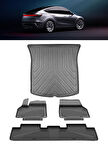Sahler Premıum Tesla Model Y Juniper 2025 ve Sonrası 4.5D Paspas 3D Rizline Bagaj Havuzu Set