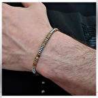 Doğal Taş / Jasper & Hematit Makrome Bileklik / Ayarlanabilir / Erkek Bileklik / Kadın Bileklik