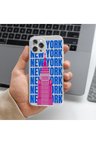 Samsung Galaxy M10 Uyumlu New York Tasarımlı Premium Şeffaf Telefon Kılıfı