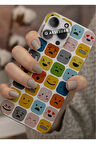 Samsung Galaxy A51 Uyumlu Emojiler Tasarımlı Şeffaf Telefon Kılıfı Kapak Case