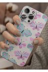 Samsung Galaxy S20 FE Uyumlu Renkli Kelebek Tasarımlı Şeffaf Telefon Kılıfı Kapak Case