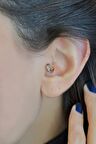Baget Taşlı Halka Tragus Piercing Helix Kıkırdak Küpesi