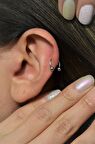 8mm Gümüş Renk Çelik Top Uçlu Piercing Tragus Helix Kıkırdak