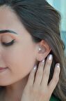 Zirkon Taşlı Gümüş Renkli Kalpli Helix Kıkırdak Tragus Piercing