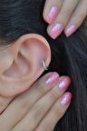 Gümüş Renk Zirkon Taşlı Halka Piercing Tragus Helix Kıkırdak Küpesi