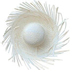 Tropikal Parti Beyaz Hasır Hawaii Şapkası