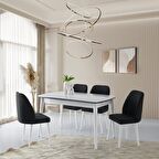 SARA MASA + BOLTON SANDALYE TAKIMI, BEYAZ, 130x80