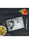Saban Gri Altın  Mermer | Cam Kesme Tahtası - Cam Kesme Tablası | 20 Cm X 30 Cm