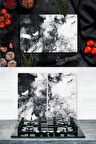 Takım Halinde Sis 20x30 cm Kesme Tablası ve 60x52cm Cam Ocak Koruyucu 4'lü Ocaklar