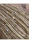 Rasta Mix Afrika Örgü Toka 25'li 50cm - Açık Küllü Kumral & Platin