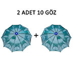 Şemsiye Balık Tuzağı 2 Adet 10 Göz Yengeç Kuş Balık Yakalama Tuzağı