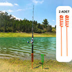 Spiral Olta Tutucu Kamış Ayağı 2 Adet Turuncu