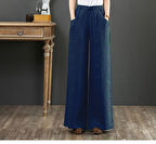 Keten Günlük Pantolon Beli Lastikli Bağcıklı