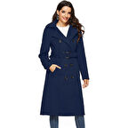 Aksesuar Detaylı Kaşe Kaban Kemerli