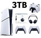 Playstation 5 Slim Cd Edition 3TB +2.Dualsense Kol +3D Plus Kulaklık+ Şarj İstasyonu