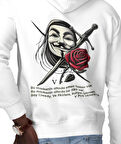 V for Vendetta fikirlere kurşun işlemez baskılı kapüşonlu sweatshirt