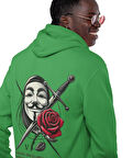 V for Vendetta fikirlere kurşun işlemez baskılı kapüşonlu sweatshirt