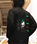Joker baskılı erkek kapüşonlu sweatshirt