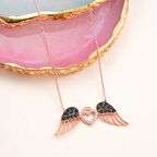 925 Ayar Gümüş Kanatlı Kalp Kadın Kolye