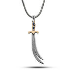 Gümüş Zirkon Taşlı Zülfikar Kılıcı Erkek Kolye