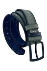 Haki Yeşil Süet Suni Deri Çift Dikişli Model 4 cm.lik Unisex Spor Kemer - 9010-10