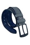Gri Suni Deri Çift Dikişli 4.5 cm. Genişlik Unisex Spor Kemer - 4515-11