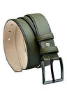 Haki Yeşil Suni Deri Dikişli 4 cm.lik Klasik Kemer - 7400-810