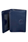 Lacivert Mıknatıslı Üçe Katlanır Model Hakiki Deri Spor Erkek Cüzdan - 3018-Lacivert