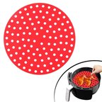 B Siyah Isıya Dayanıklı Yıkanılabilir Silikon Fırın Ve Airfryer Yuvarlak Model Pişirme Matı 23 Cm