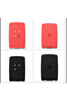 2 Adet Clio 5 Megane 4 Kadjar Silikon Anahtar Kılıfı Siyah Ve Kırmızı ( Grup Uyumlu)